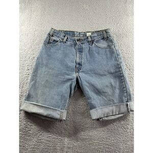 VINTAGE 90s Levi's 560 Jorts Mens 34 Orange Tab Loose Fit‎ Cut Offs Made in USA